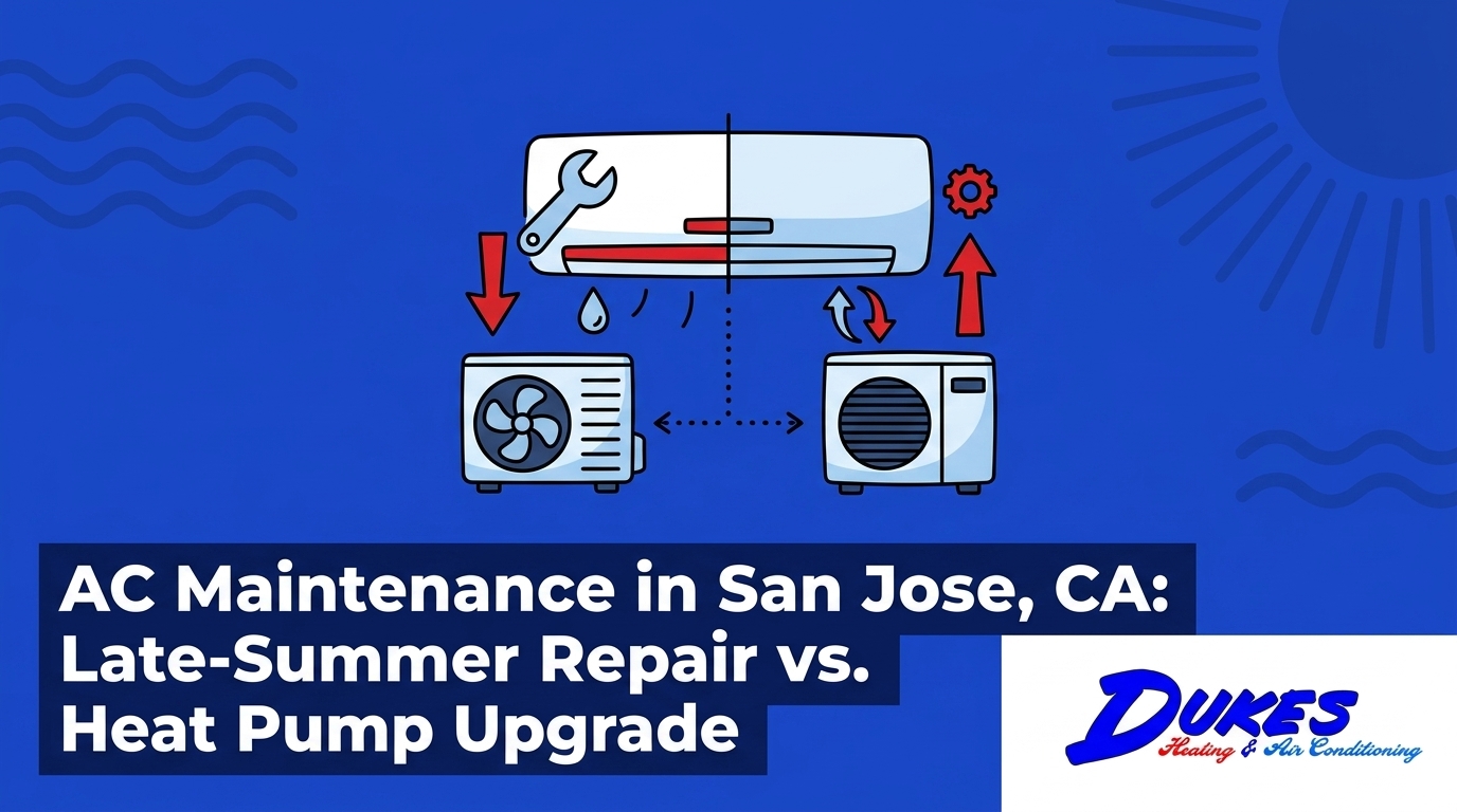 HVAC Blog 2 AC Maintenance in San Jose, CA: Late-Summer Repair vs. Heat Pump Upgrade — featured image