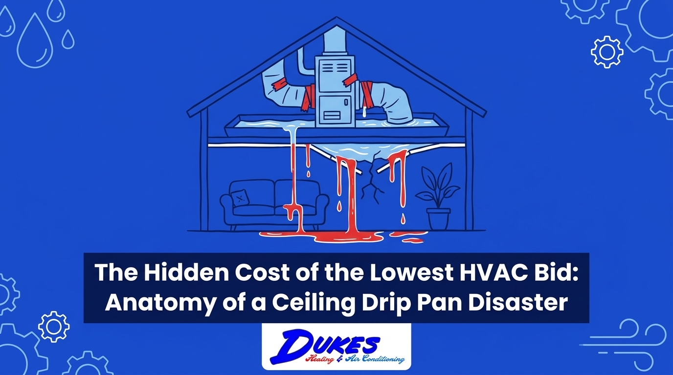 HVAC Blog 2 The Hidden Cost of the Lowest HVAC Bid: Anatomy of a Ceiling Drip Pan Disaster — featured image